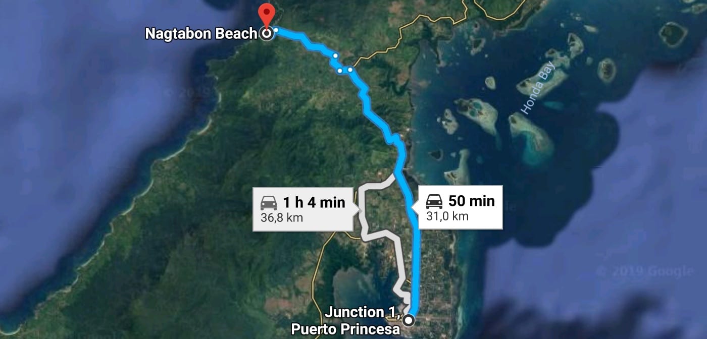 Itinerary from Puerto Princesa to Nagtabon Beach